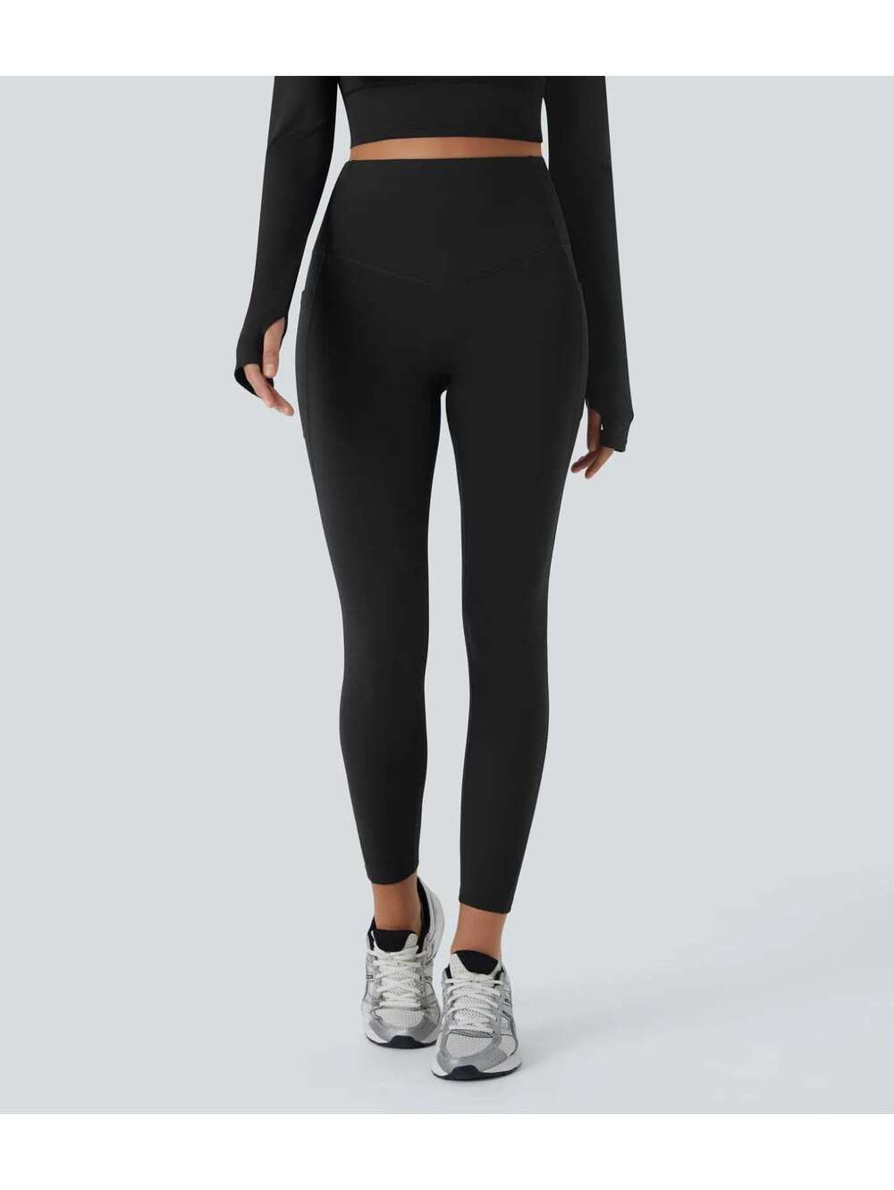 HALARA Plush Thermal High Waisted Tummy Control Pocket Leggings- XL Full Length